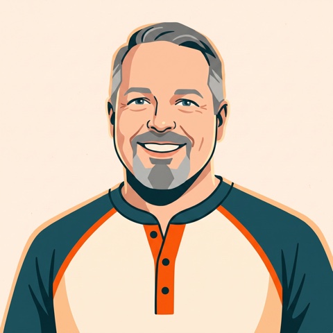 Illustrated portrait of Brian, co-founder
