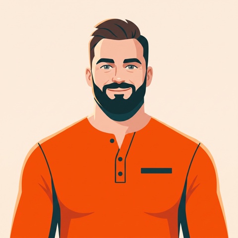 Illustrated portrait of Paddy, co-founder
